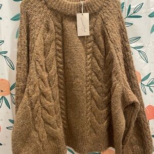 Universal Thread Brown Cable Knit Turtleneck Sweater